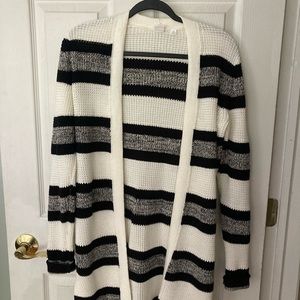 Gap new without tags back and white striped long cardigan